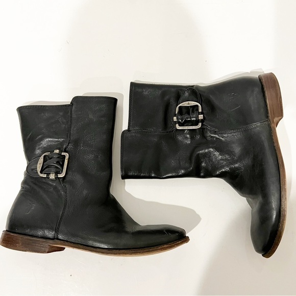 Frye Black Mid Calf Leather Boots - Picture 5 of 15